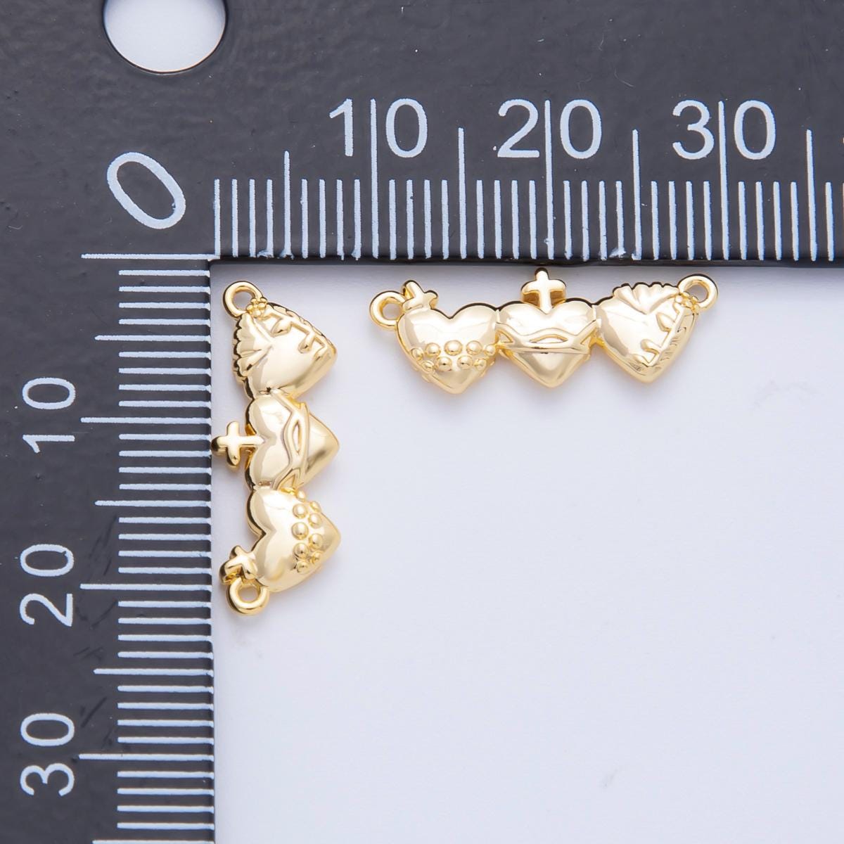 Dainty Heart Link Charm Connector Pendant, Dangle Charm Necklace Link Connector Charms,Lariat Jewelry Gold Micro pave Y-158