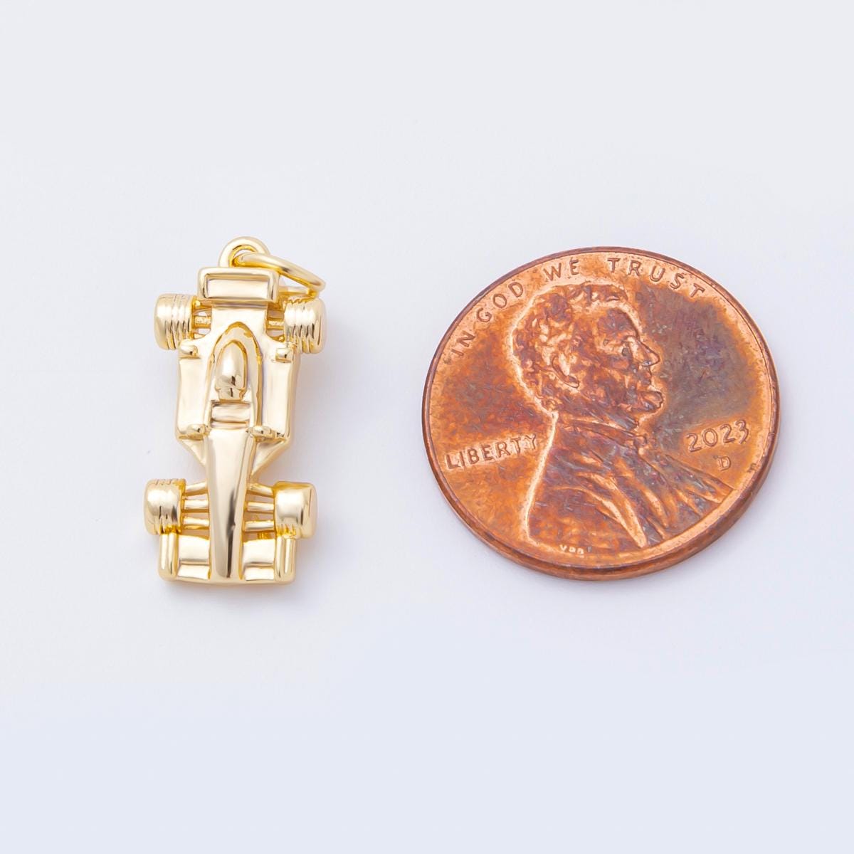 Mini 18K Gold Filled Gold Racing Sports Car 3D Multidimensional Charm for necklace bracelet pendant C623