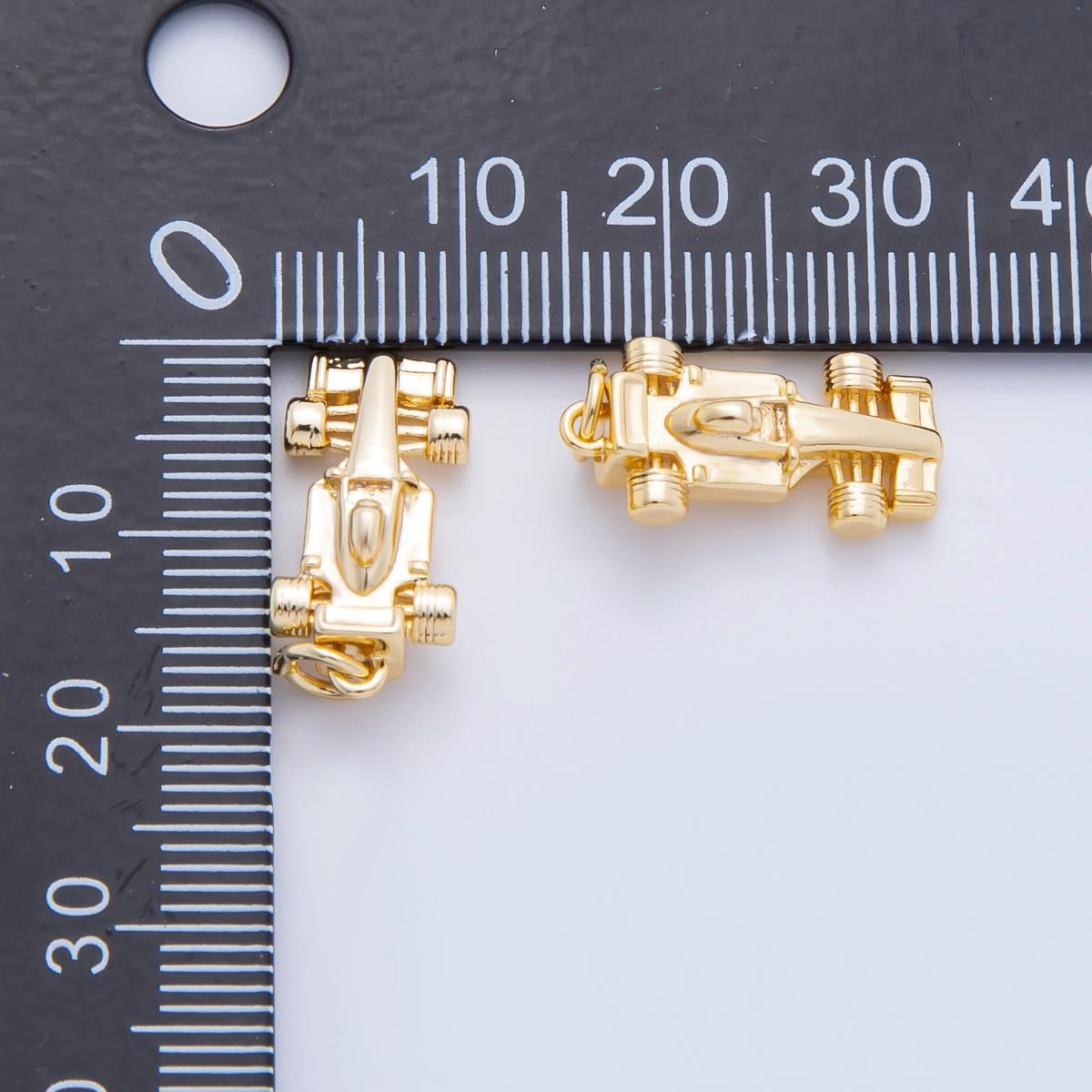 Mini gold Racing Car charm for necklace bracelet pendant Formula 1 car design Grand Prix mix charm Sport Racing inspired C-623