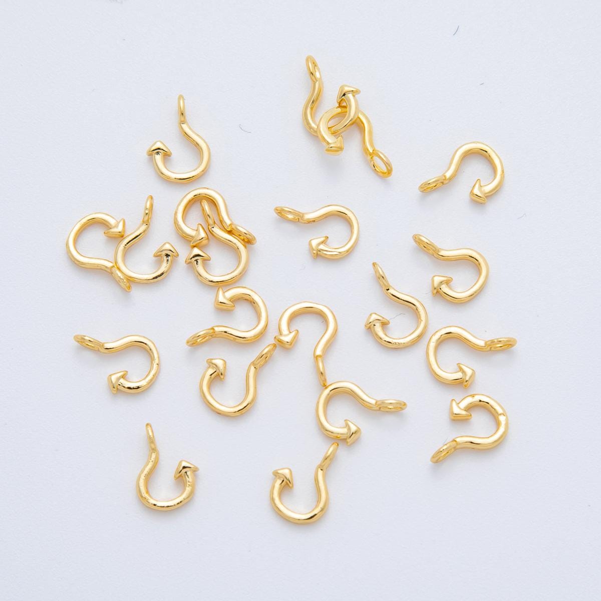 Mini Gold fish hook charm pendant 18k Gold Filled fishing hook, nautical charm, fish hook anchor pendant Z-A1238