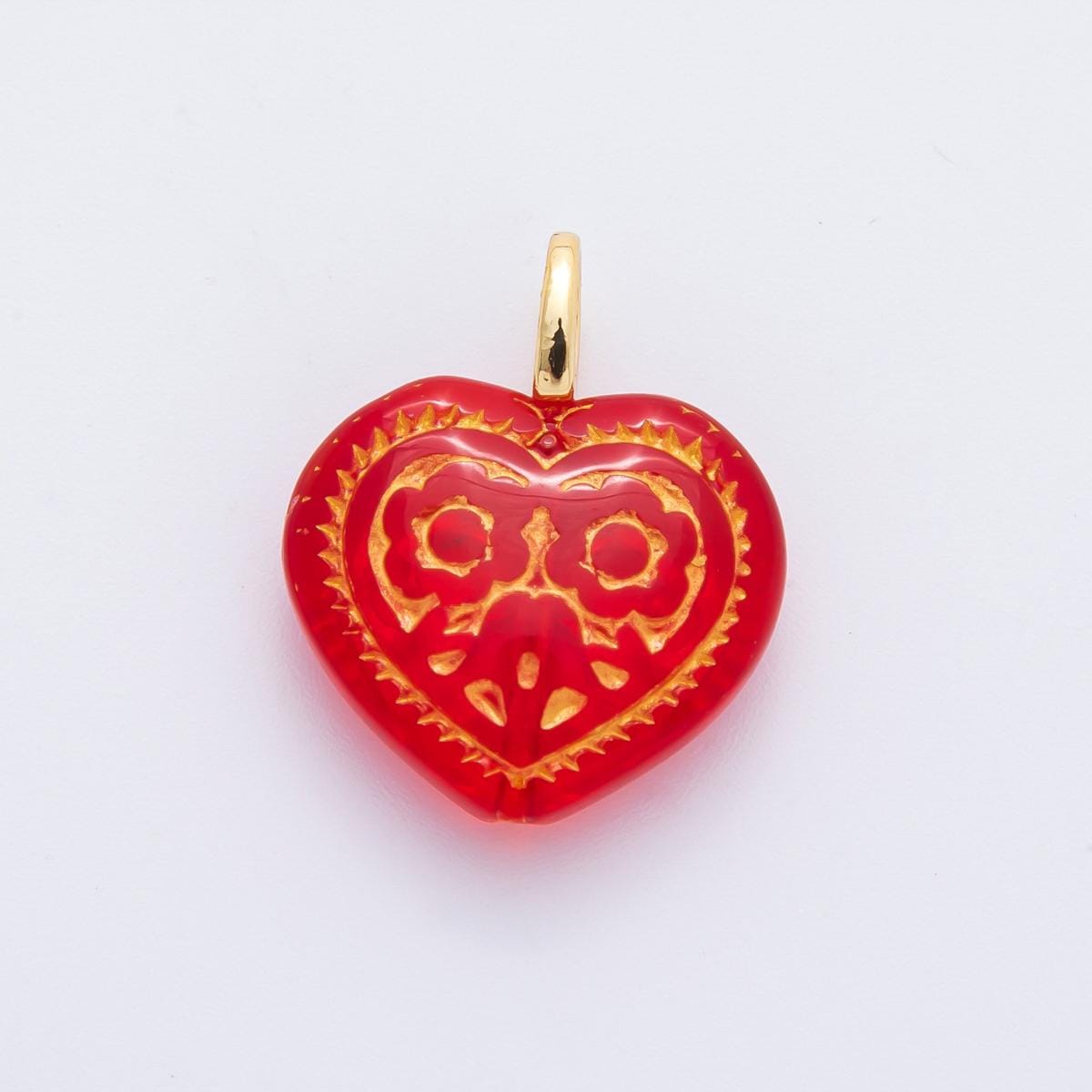 Dainty Colorful dia de los muertos Charm Heart pendant miniature gold skull charm for halloween necklace jewelry supply N-462