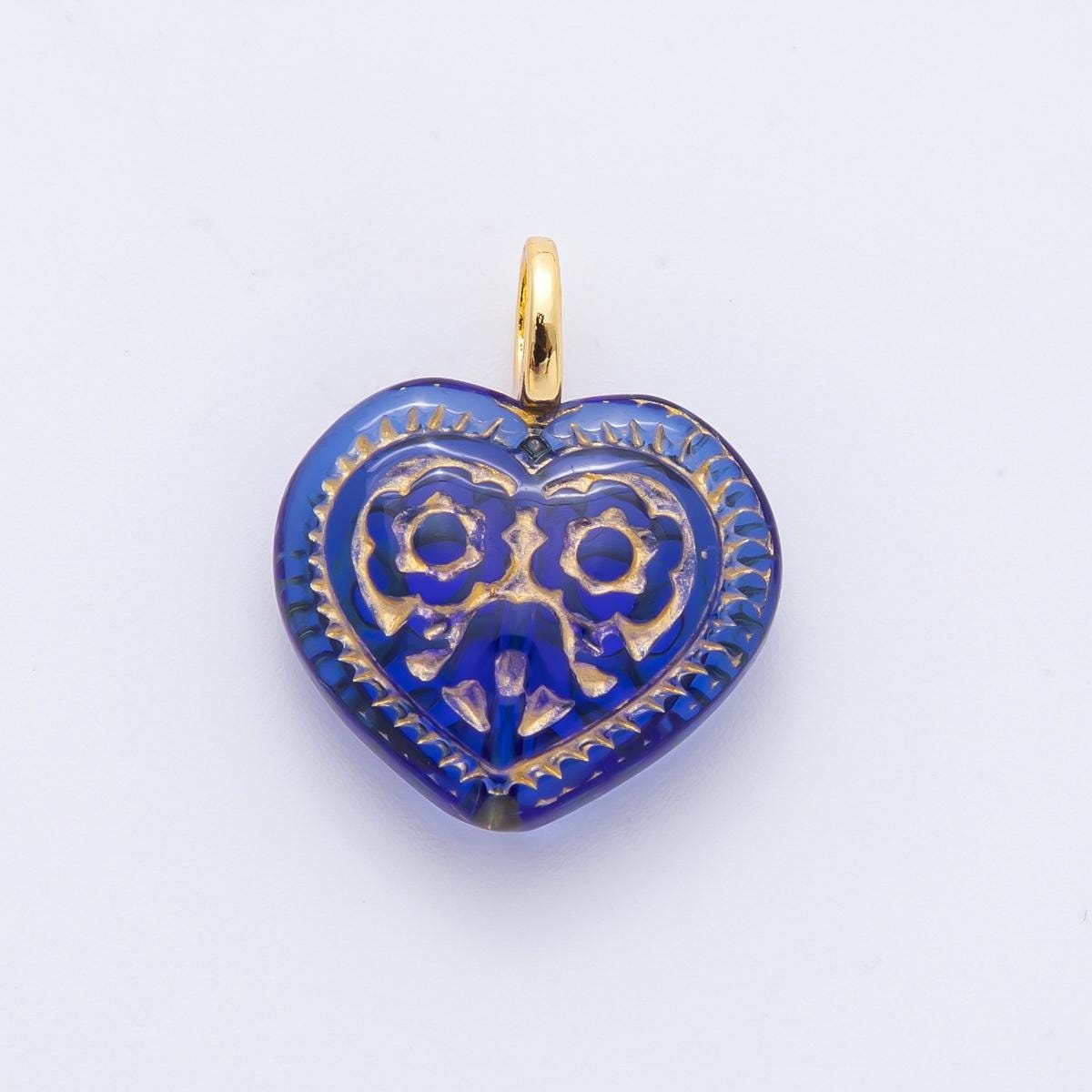 Dainty Colorful dia de los muertos Charm Heart pendant miniature gold skull charm for halloween necklace jewelry supply N-462