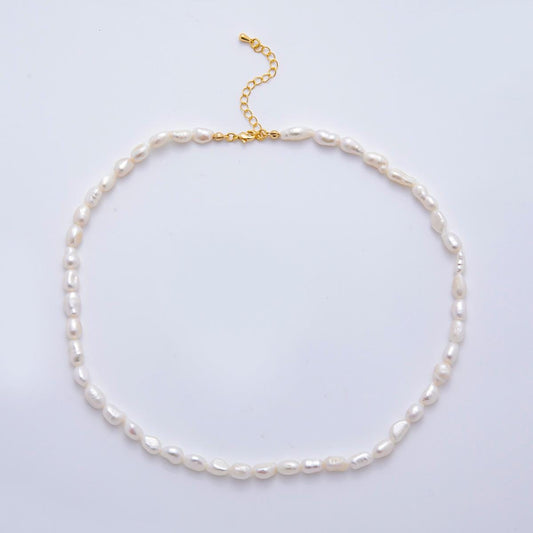 Handmade 5.9mm Natural Freshwater Pearl Necklace 17.1 inch + 2 inch extender WA-3472