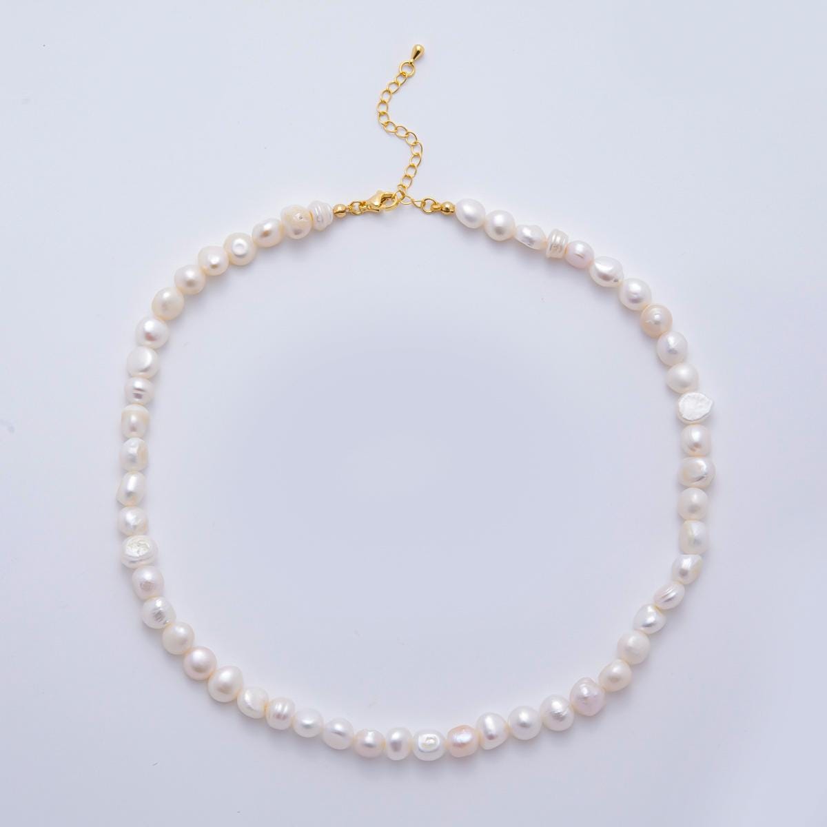 8.2mm freshwater pearl necklace Genuine White Fresh Water pearl necklace, bridal pearl necklace bridesmaid pearls wedding jewelry WA3474