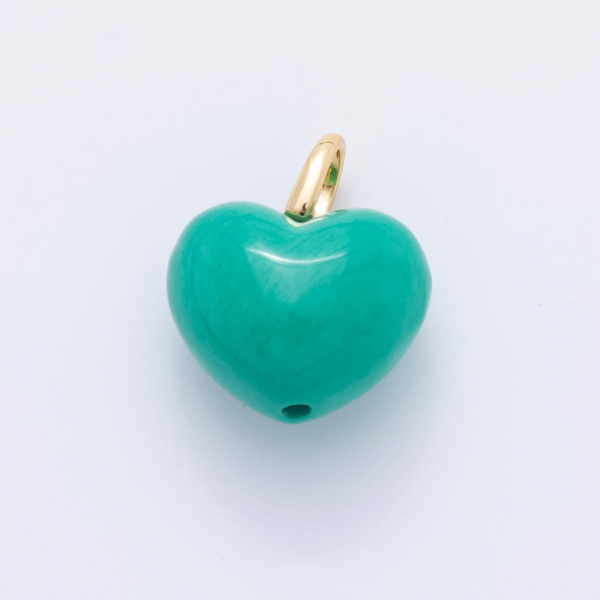 Mini 18K Gold Filled Enamel Heart Charm Cute Puffy Heart Pastel Pendant for DIY Jewelry, Bracelets, Necklaces, and Craft Supplies AH-945