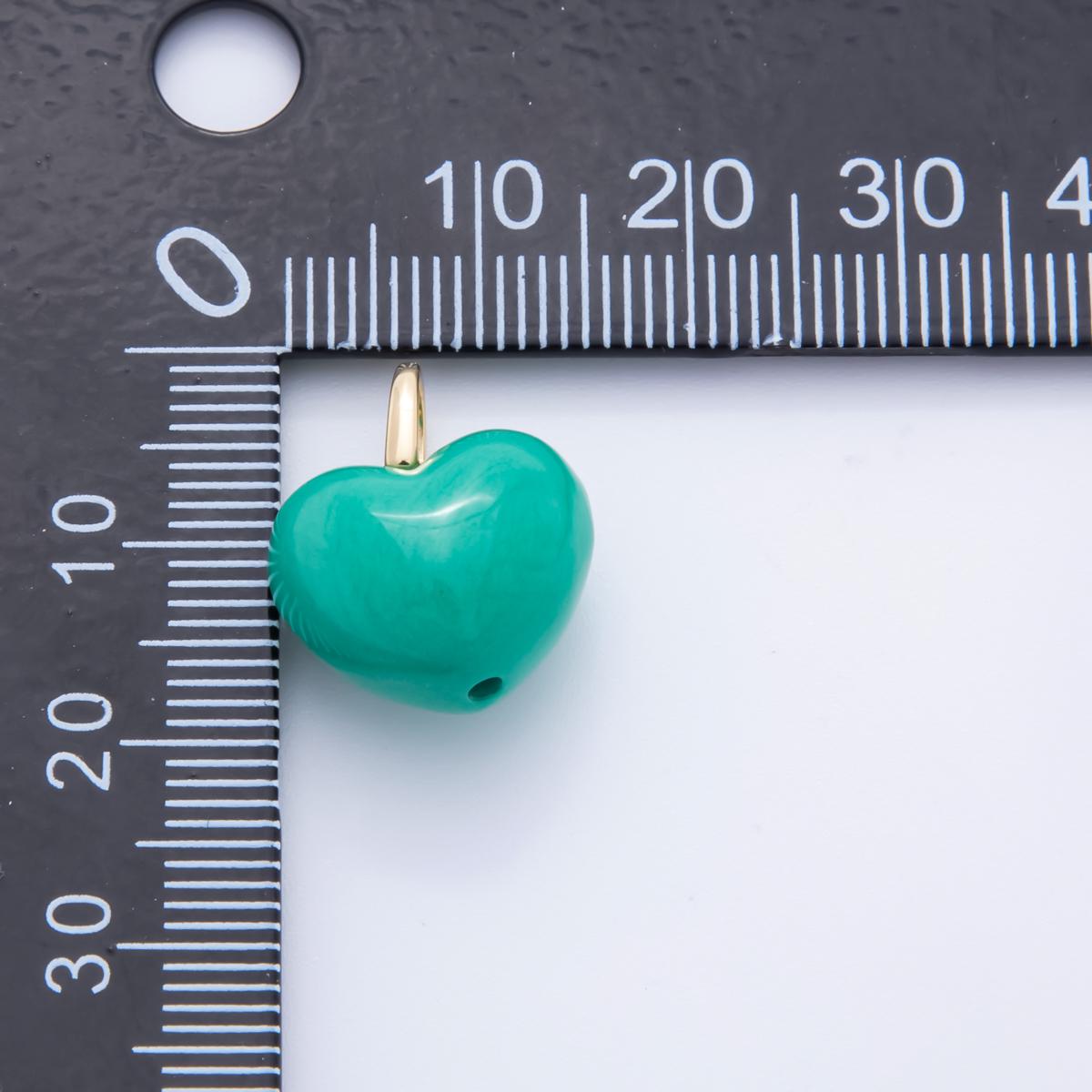 Mini 18K Gold Filled Enamel Heart Charm Cute Puffy Heart Pastel Pendant for DIY Jewelry, Bracelets, Necklaces, and Craft Supplies AH-945