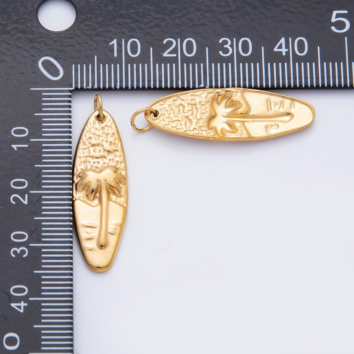 Gold Stainless steel Palm Tree Charm California Jewelry Inspired Hawaiian Surfer Pendant charm | C-066