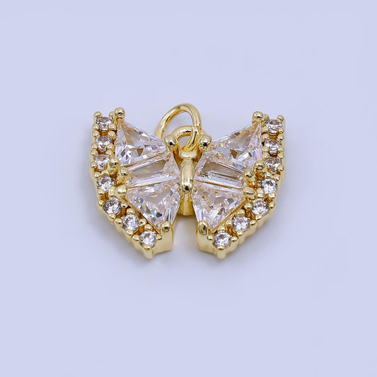 24K Gold Filled 15mm Mixed Cut CZ Mariposa Butterfly Animal Charm | AH-571