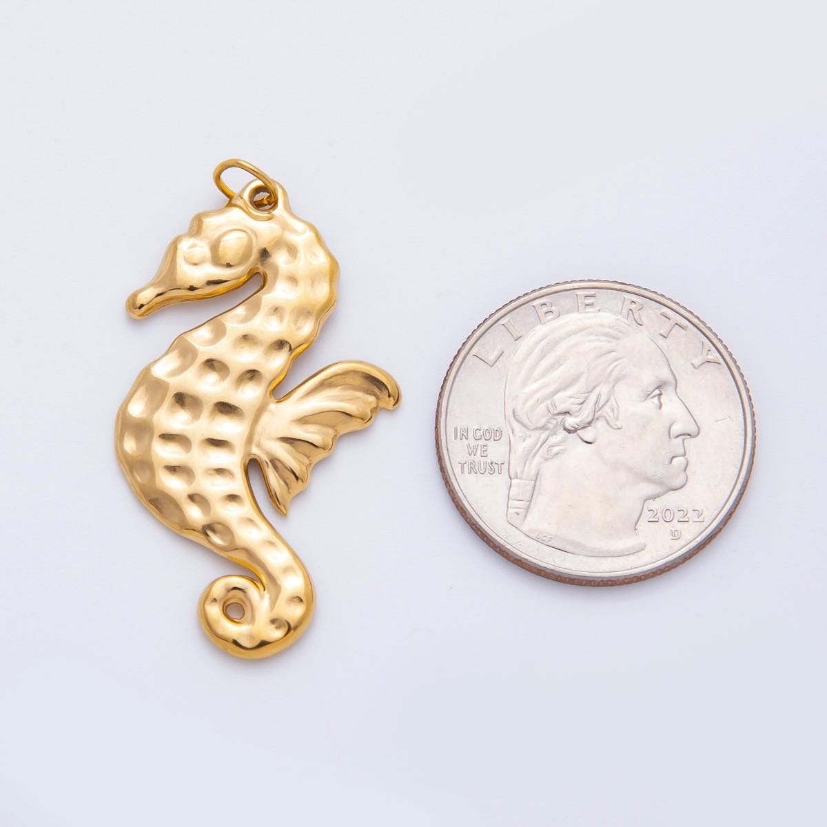 Stainless steel gold Sea Horse Charm necklace pendant Under the Sea Animal charm for Fish Necklace Bracelet Supply AH-949