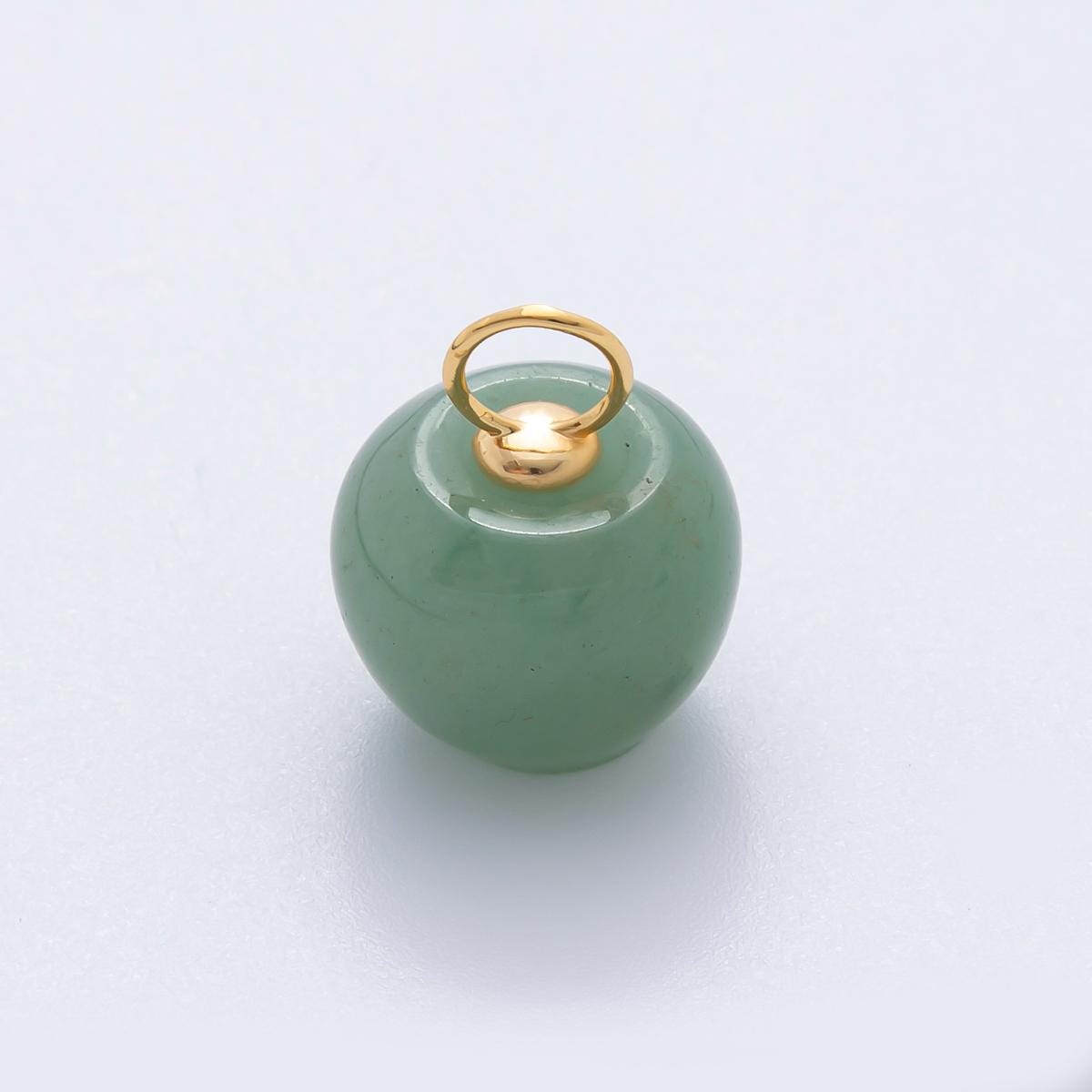 18k gold filled charm natural gemstone Fluorite Textured Flower Ornament pendant | E-071