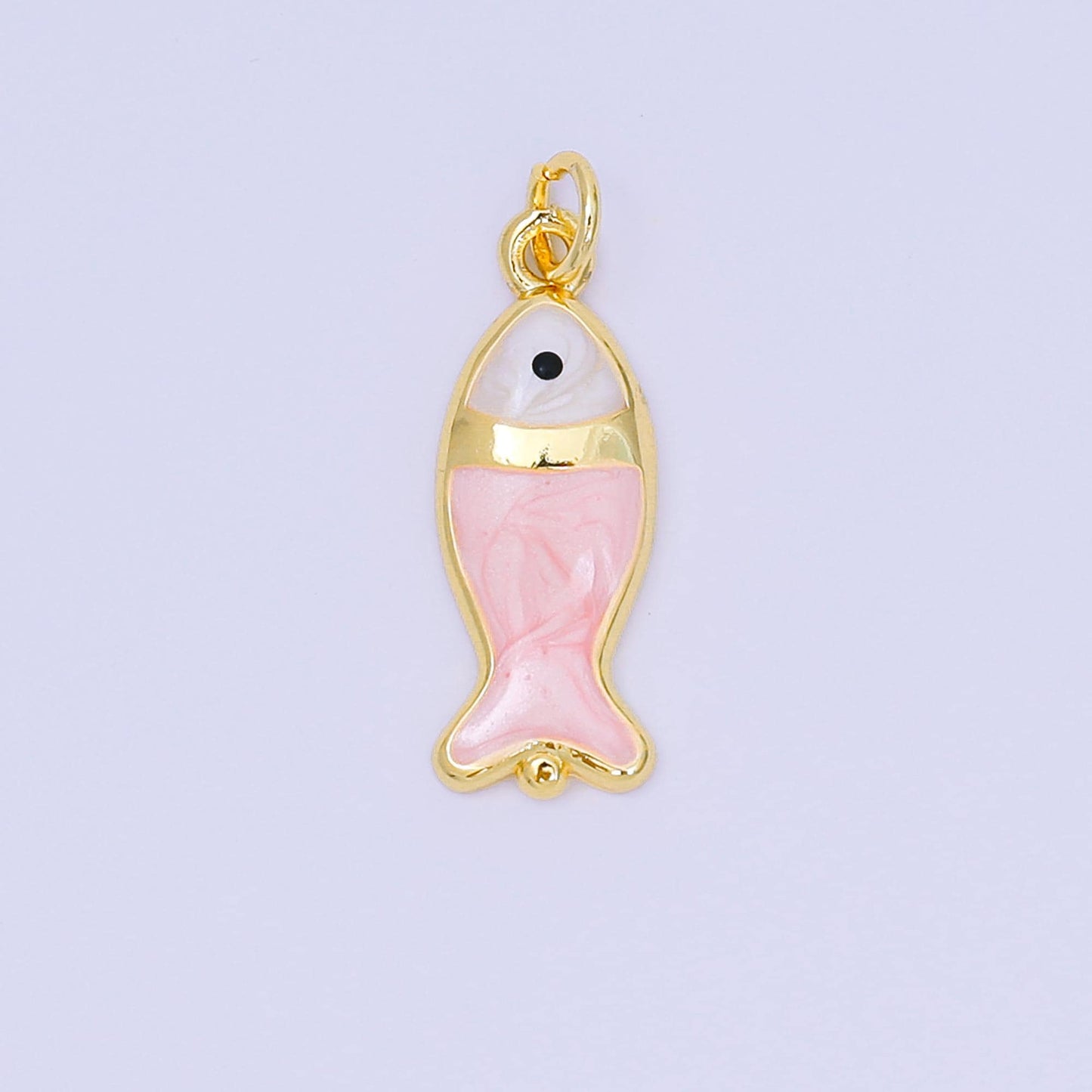 Dainty Baby Gold fish Charms 24K Gold Filled Enamel Sardines Pendant Charm Bracelet Necklace for DIY Jewelry Making Supply D-367