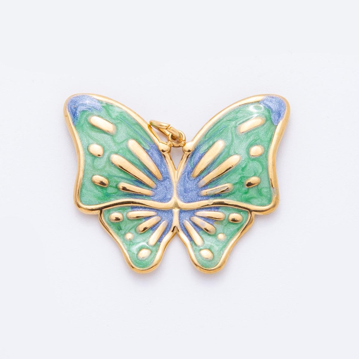 Enamel mariposa butterfly charm Dual colors butterfly charm pendant for necklace earring supply component in 18k gold filled j-232