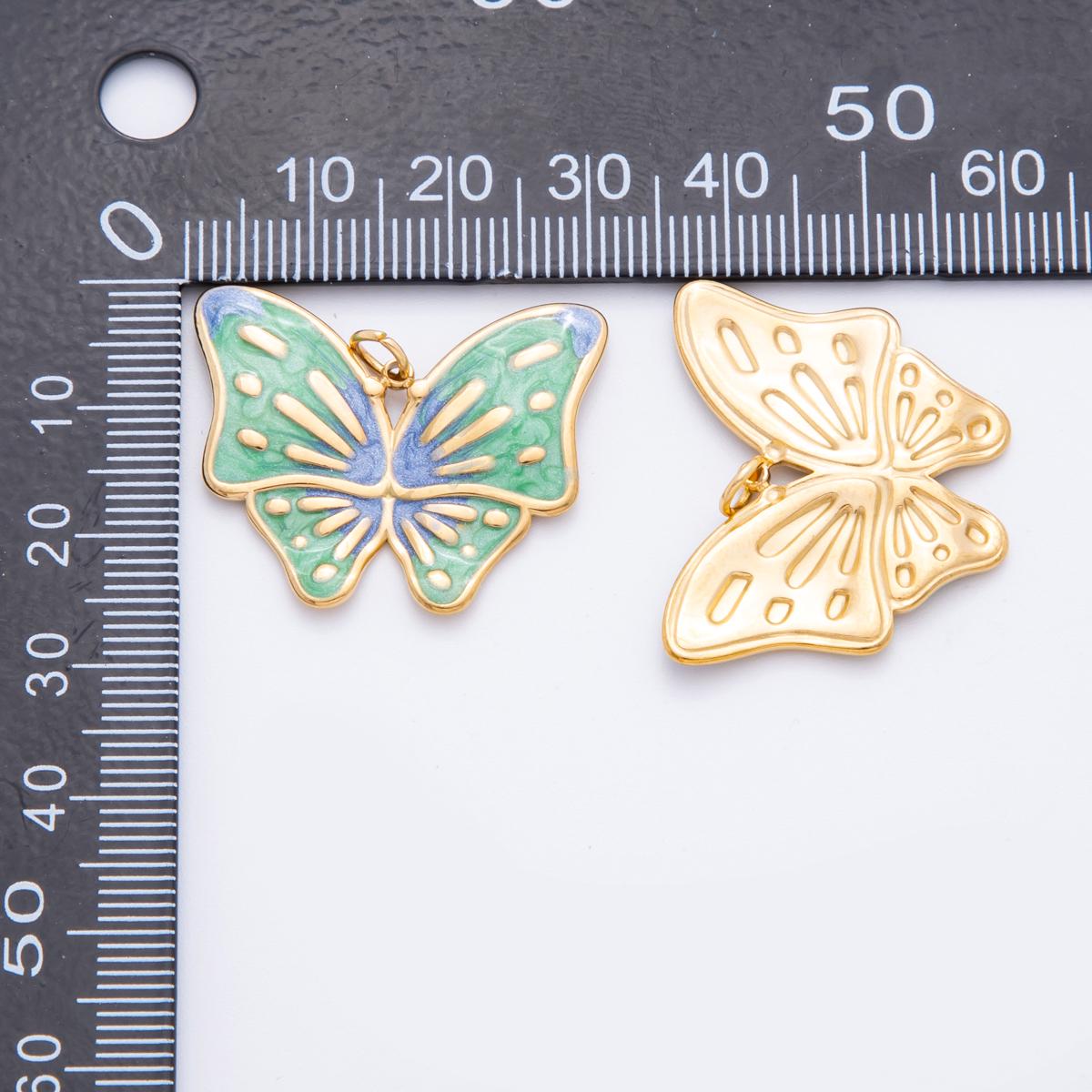 Enamel mariposa butterfly charm Dual colors butterfly charm pendant for necklace earring supply component in 18k gold filled j-232