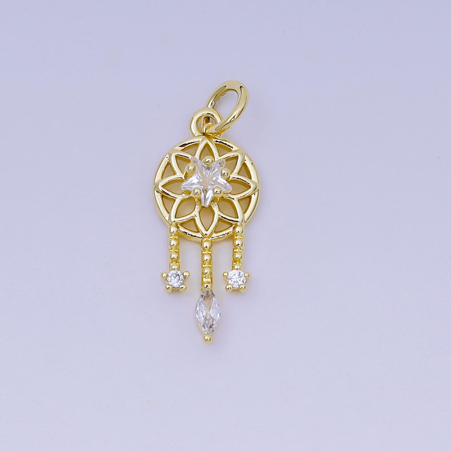 Tiny Dream Catcher Charm in 24k gold filled | AJ-469