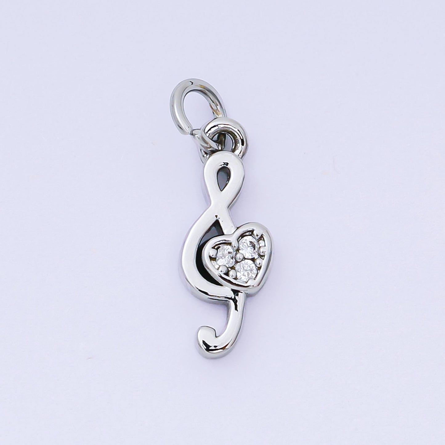 Mini Silver Music Note Charm 24K Gold Filled G Clef Pendant Bracelet Necklace for DIY Jewelry Making Supply AH-555