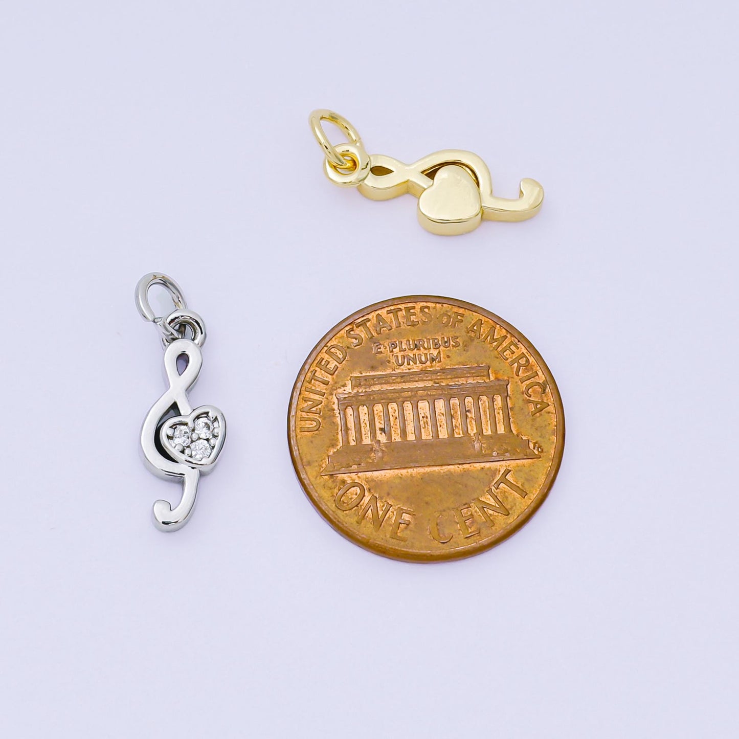 Mini Silver Music Note Charm 24K Gold Filled G Clef Pendant Bracelet Necklace for DIY Jewelry Making Supply AH-555