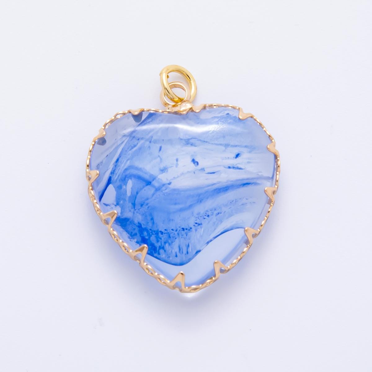 18K Gold Filled 28.5mm Resin Heart of Nature Charm | AH874