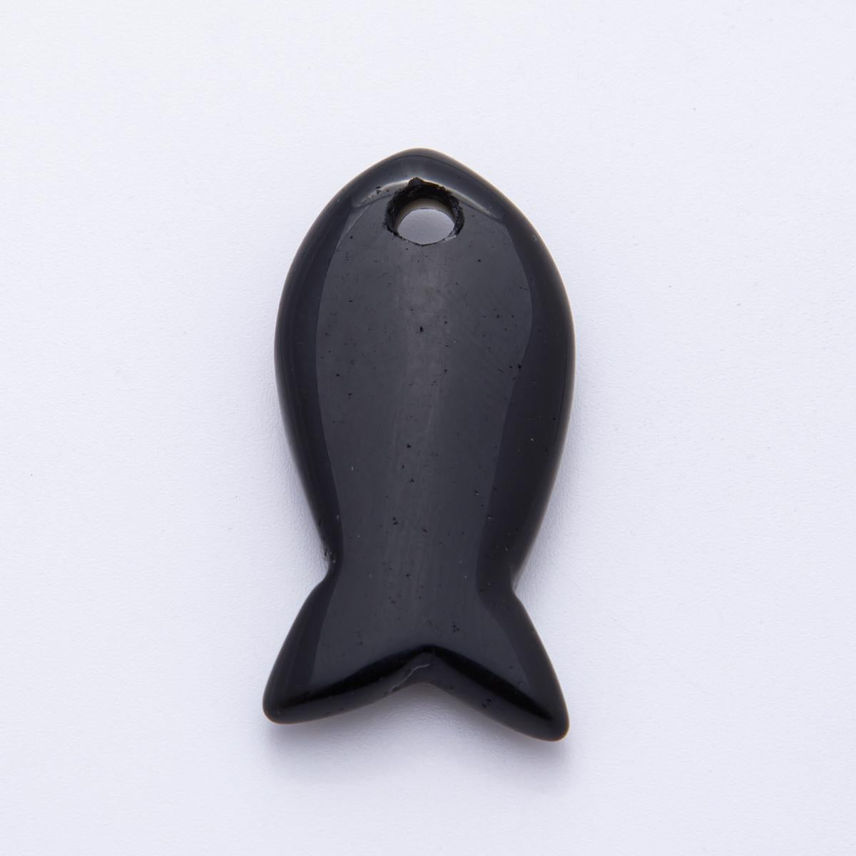 New Big Gemstone Fish Pendant Natural Stone Fish Charm for Necklace Bracelet Jewelry Making Supply 18k Gold Filled Charm Z-1242