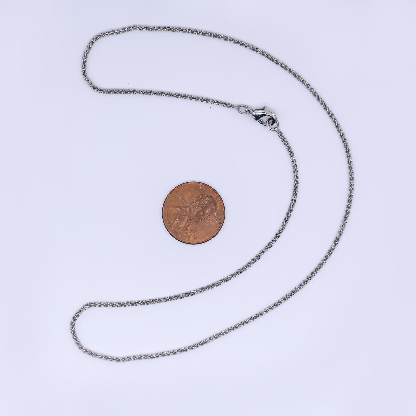 Silver 1.3mm rope 16 inch Ready to Wear chain necklace for Men Jewelry | Wa3174