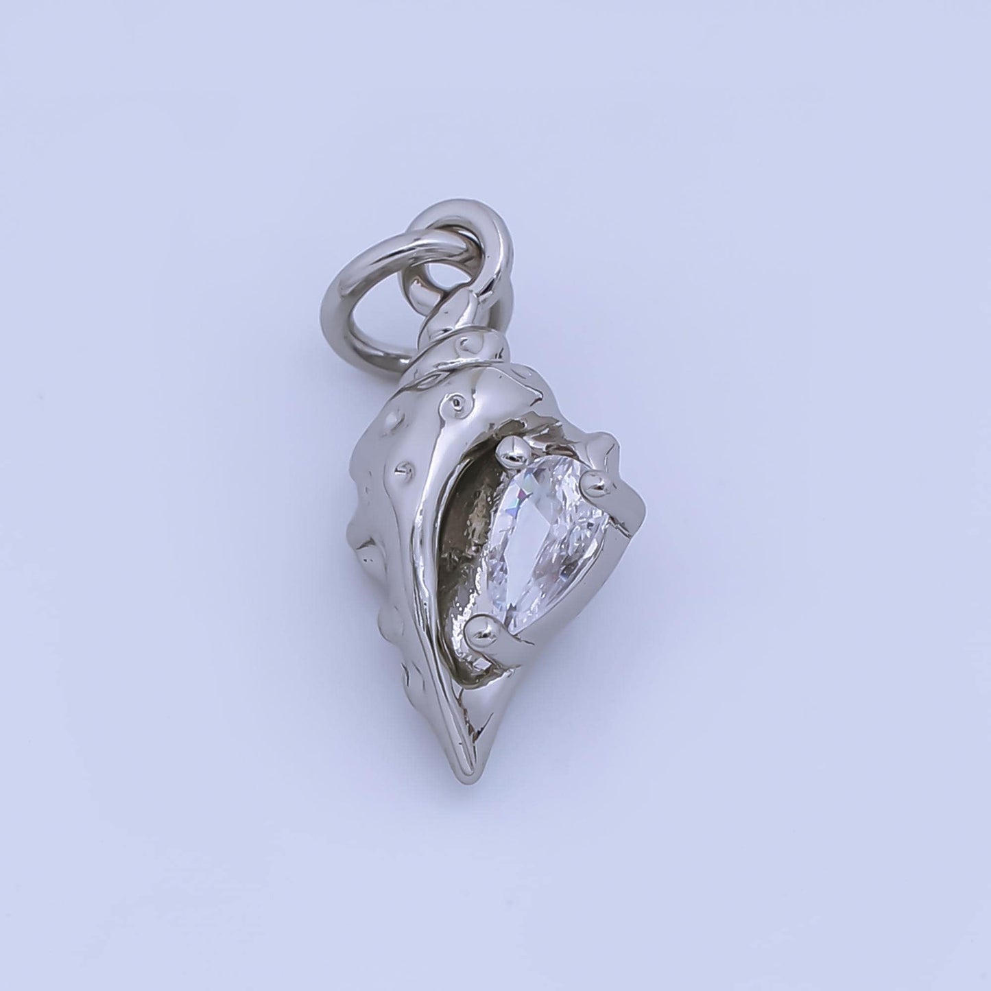 24k Gold Filled Conch Charm Clear CZ Pendant Shell charms for Beach Jewelry Making in Silver and Gold AJ-480