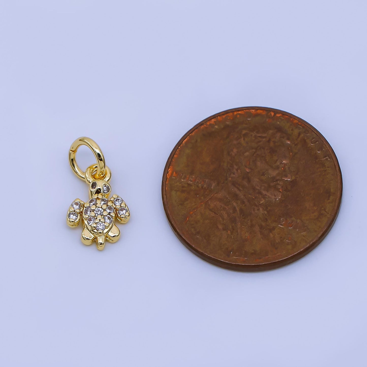 24k Gold Filled Tiny Little Gold Small Sea Turtle Charm Mini Tortoise Animal Charm Beach Cruise Jewelry Supplies aj-477