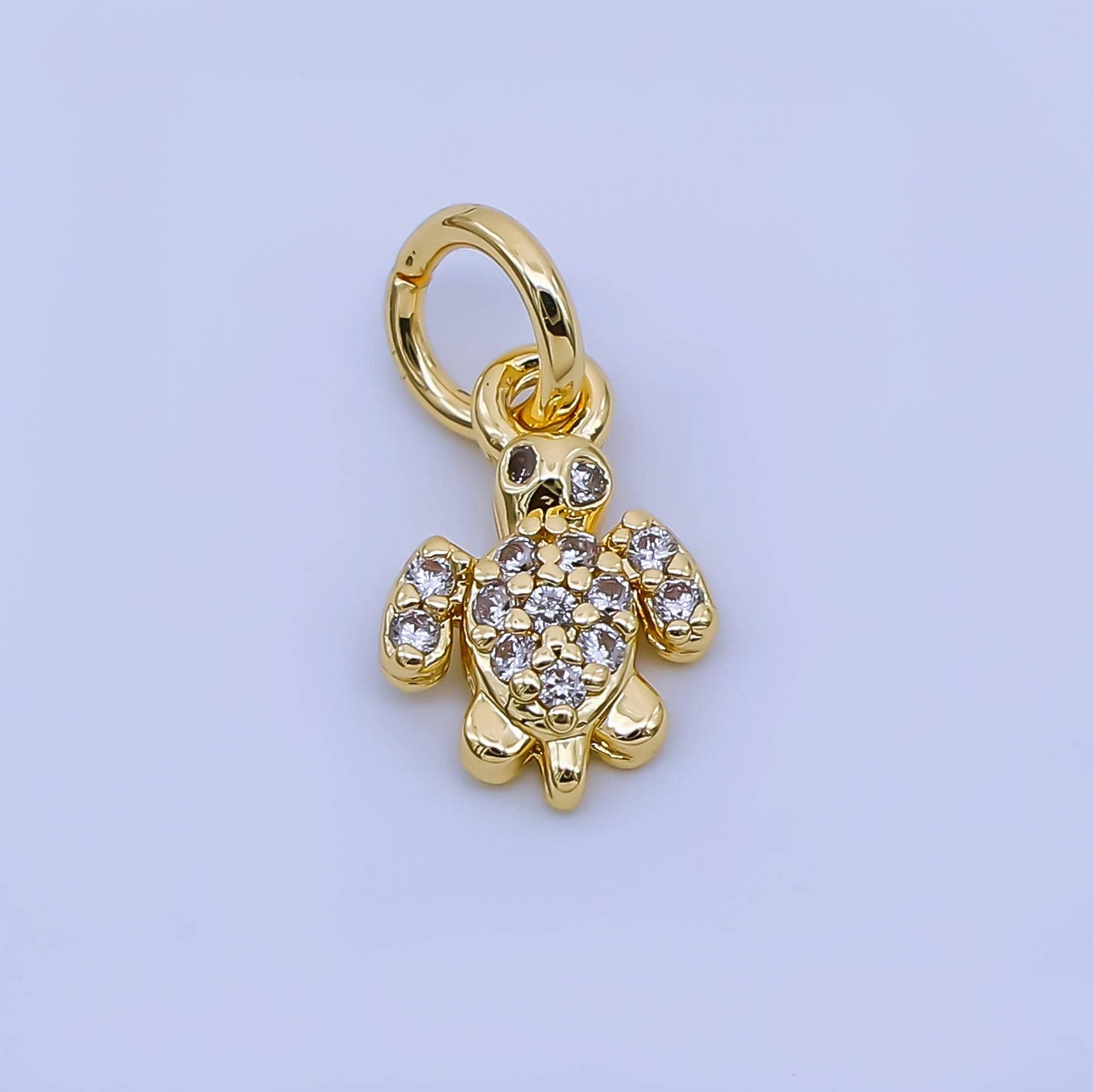 24k Gold Filled Tiny Little Gold Small Sea Turtle Charm Mini Tortoise Animal Charm Beach Cruise Jewelry Supplies aj-477