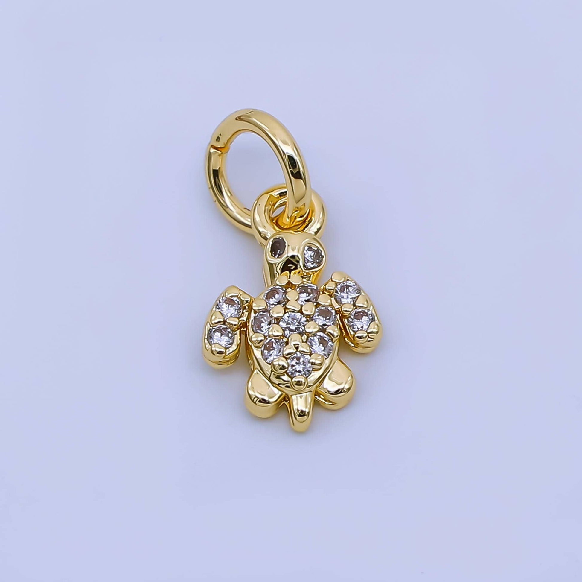 24k Gold Filled Tiny Little Gold Small Sea Turtle Charm Mini Tortoise Animal Charm Beach Cruise Jewelry Supplies aj-477