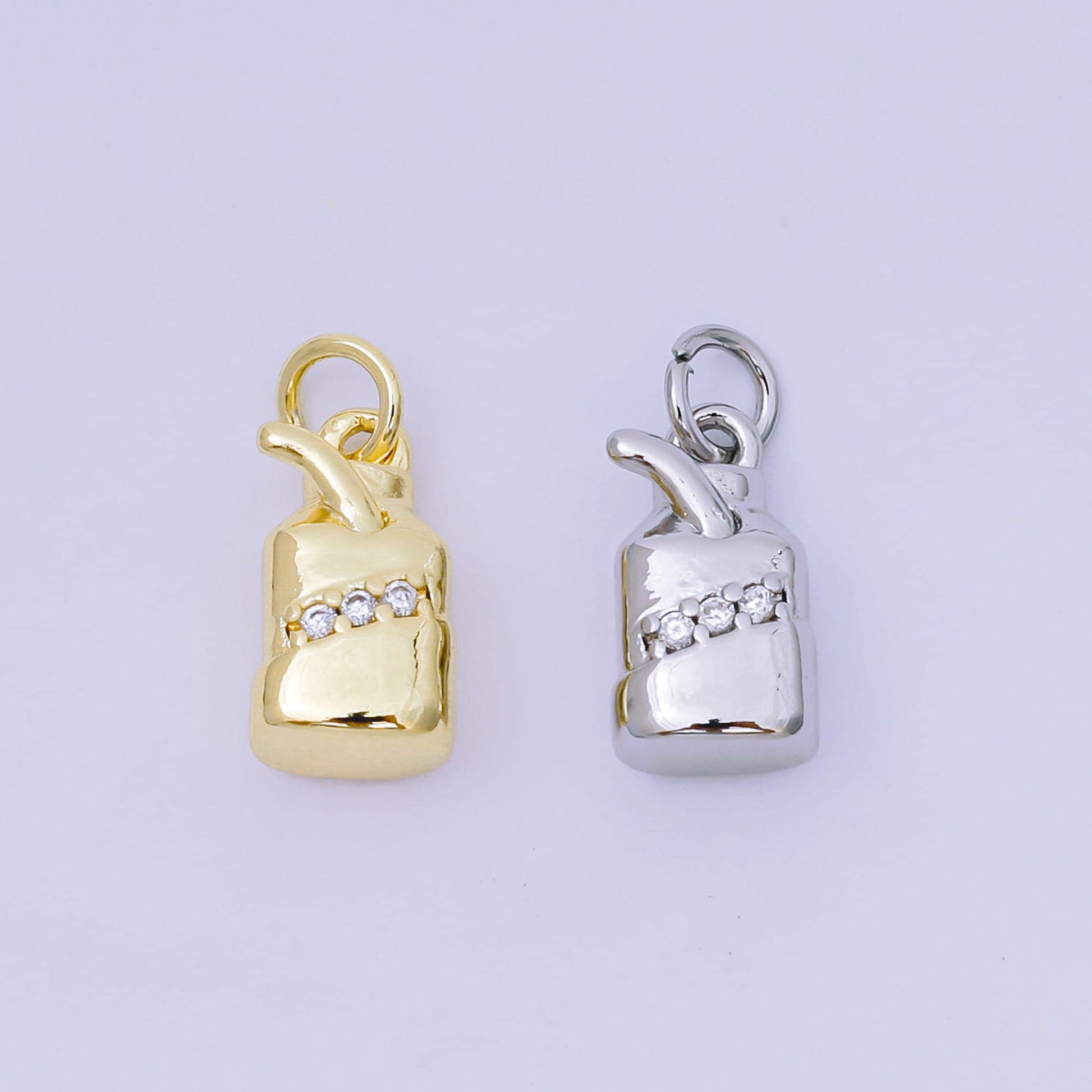 Dainty Gold Juice Box Charm with Cz Cubic Foodies Milk Box Micro Pave Pendant Silver Pendant Drink Charm AJ474
