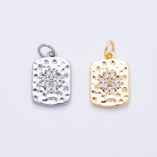 Small gold texture tag charm for star jewelry making mini gold filled celestial pendant for bracelet necklace earring supply | E-727