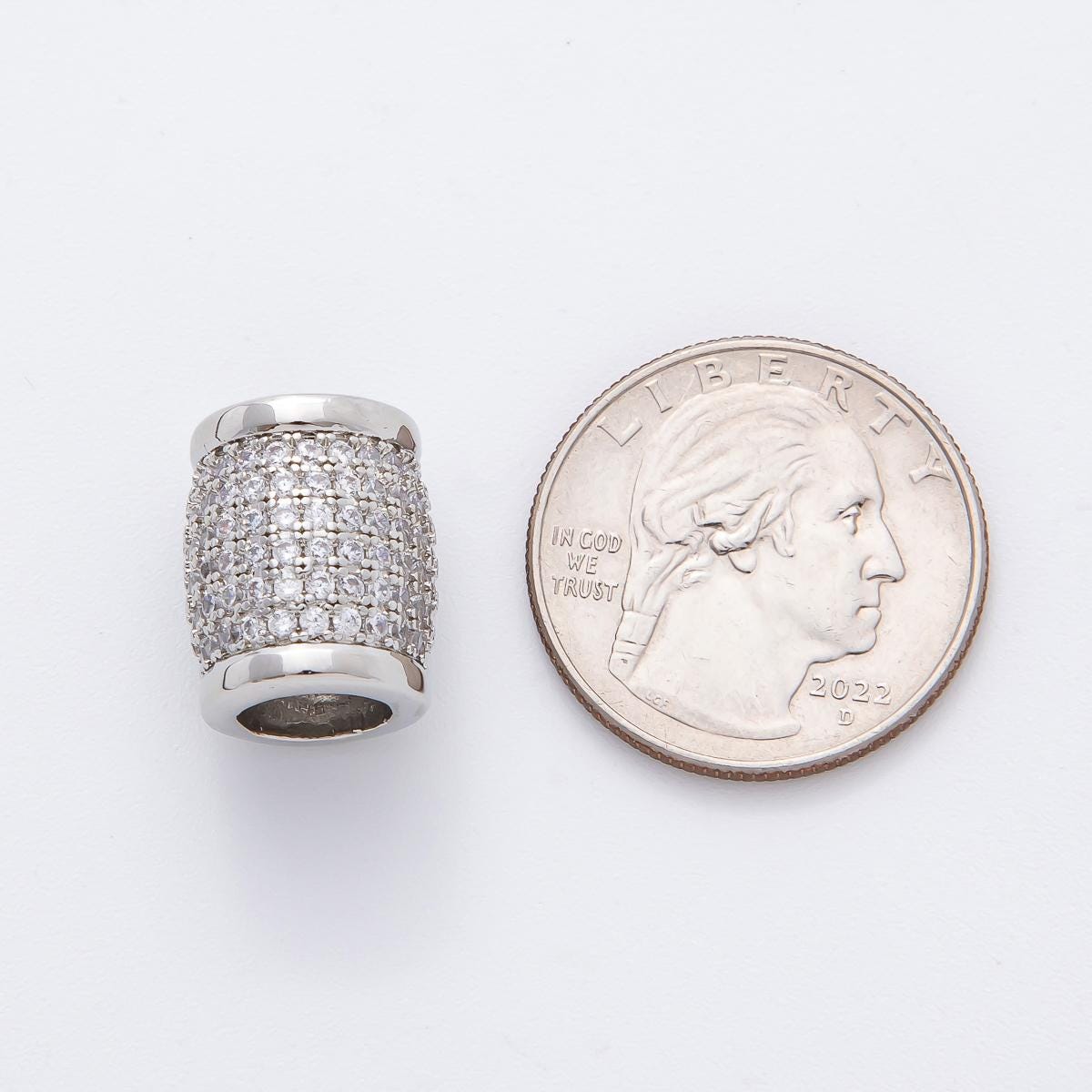 Big Barrel bead spacer 18k Gold Filled pave black cz Tube slider charm for men women jewelry making supplies AF-A1066