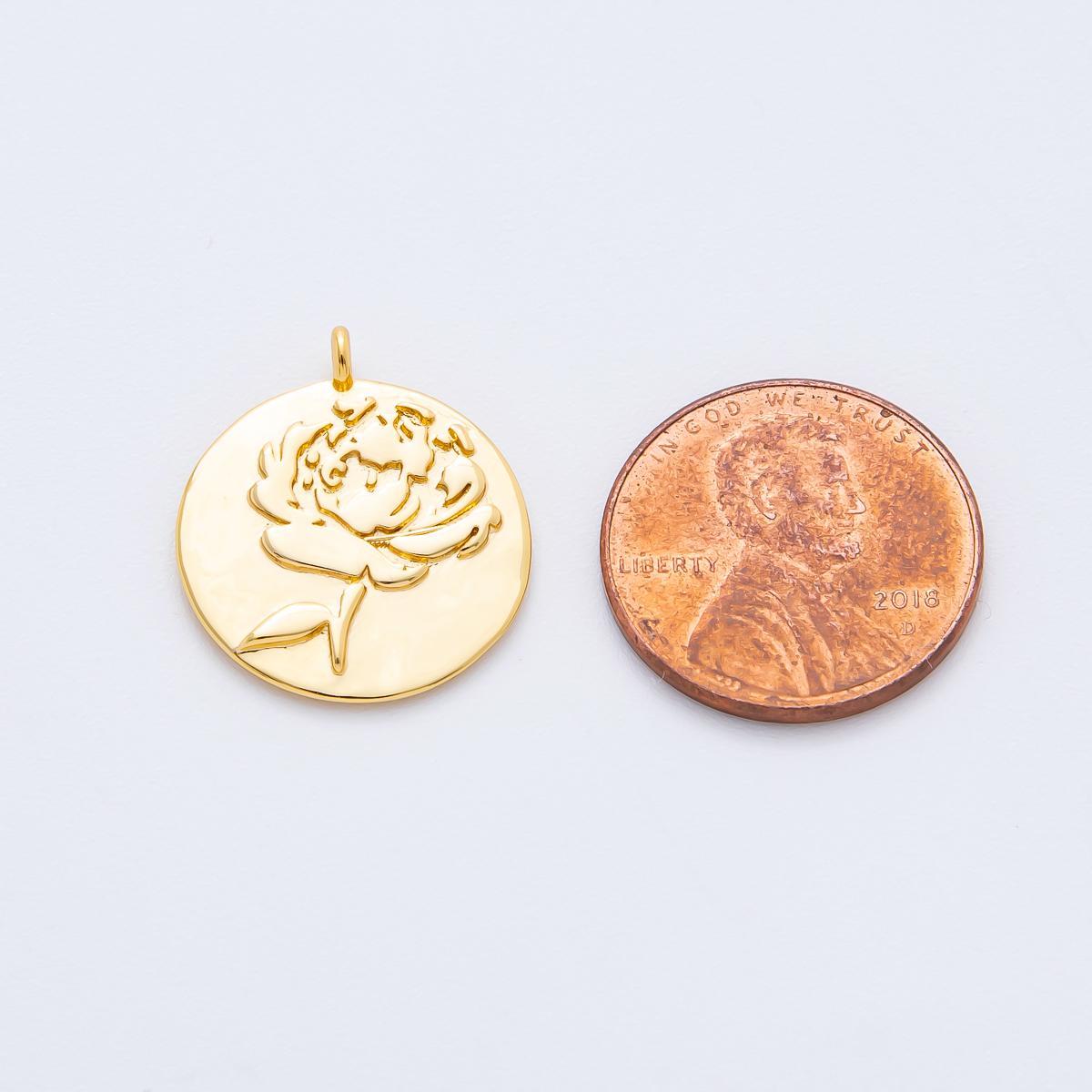 1x Rose Charm Gold Flower Charm for Bracelet Earring Necklace Enamel Petal Flower Charm Floral Jewelry Making Supply chgf 2197
