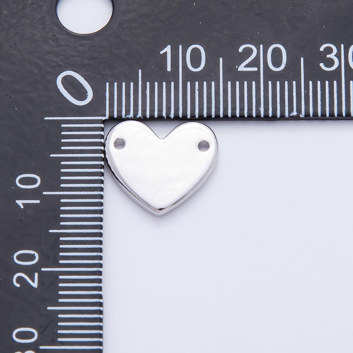 18K Gold Filled Flat Heart Charm Connector with Double hole for Necklace Bracelet Component Y-160