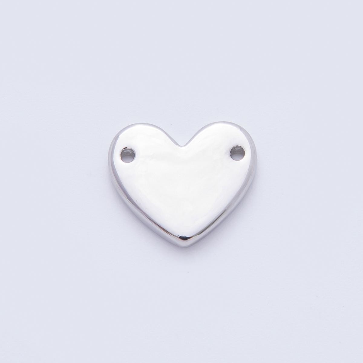 18K Gold Filled Flat Heart Charm Connector with Double hole for Necklace Bracelet Component Y-160