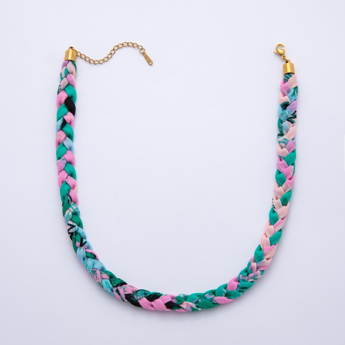 Colorful Scarf Necklace 17 inch Make your own Scarf Necklace Charm Jewelry Supply with PVD Gold Stainless Clasp wa-875