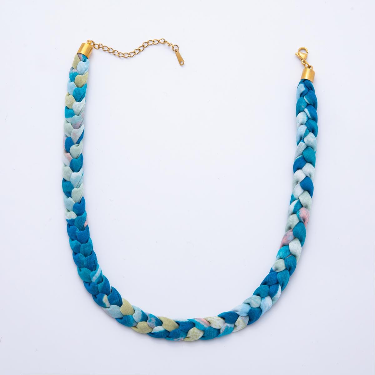 Colorful Scarf Necklace 17 inch Make your own Scarf Necklace Charm Jewelry Supply with PVD Gold Stainless Clasp wa-875