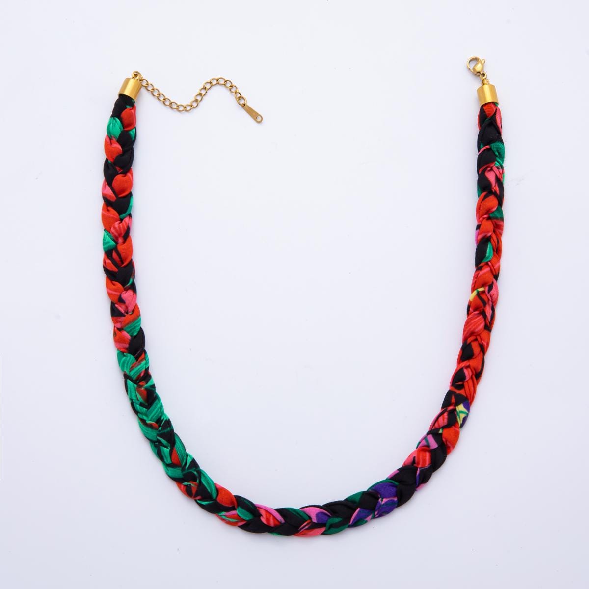 Colorful Scarf Necklace 17 inch Make your own Scarf Necklace Charm Jewelry Supply with PVD Gold Stainless Clasp wa-875