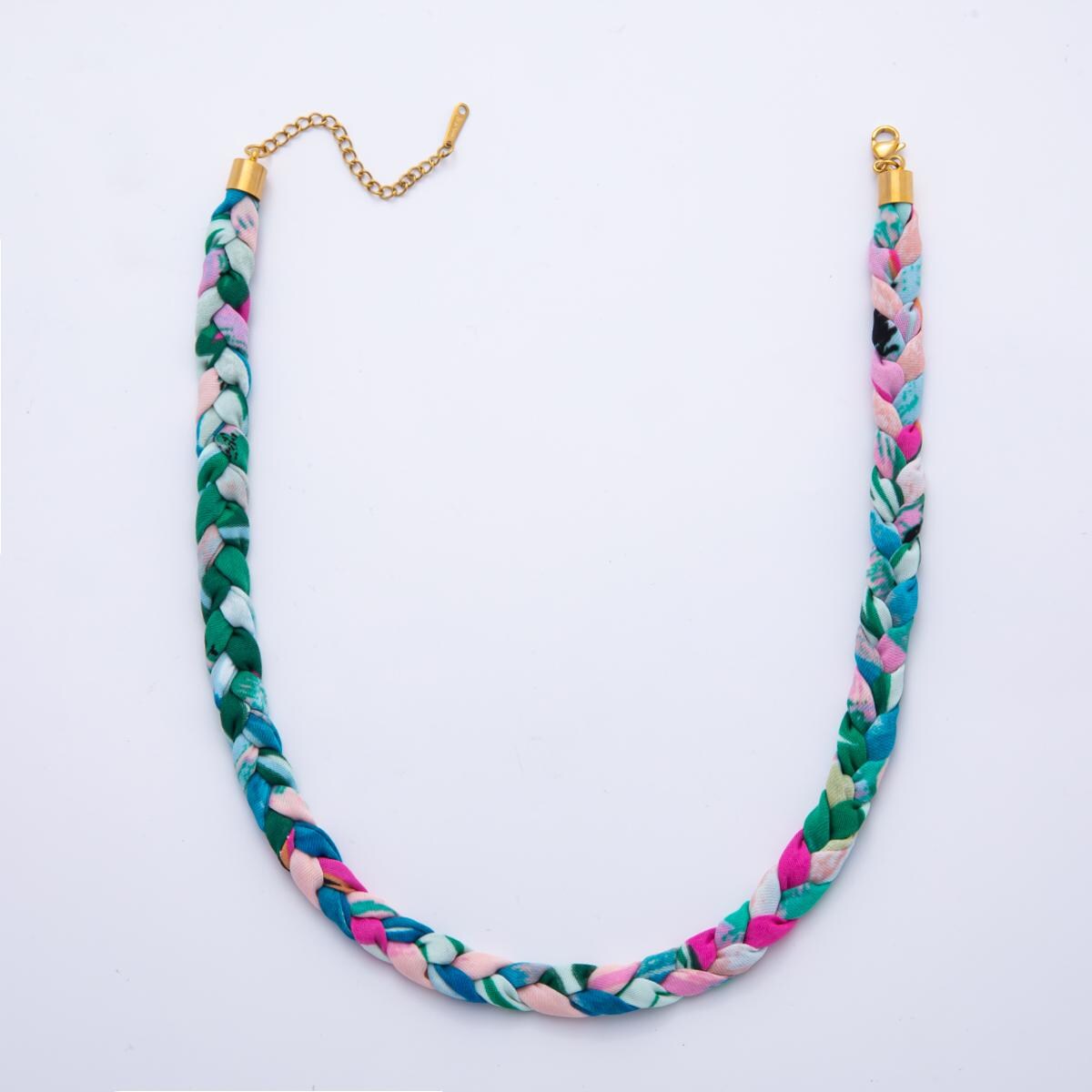 Colorful Scarf Necklace 17 inch Make your own Scarf Necklace Charm Jewelry Supply with PVD Gold Stainless Clasp wa-875
