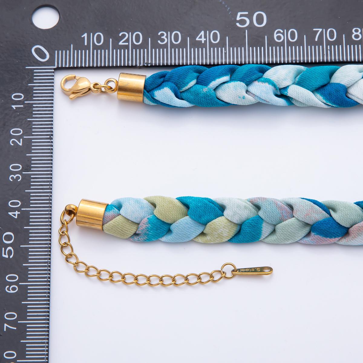 Colorful Scarf Necklace 17 inch Make your own Scarf Necklace Charm Jewelry Supply with PVD Gold Stainless Clasp wa-875