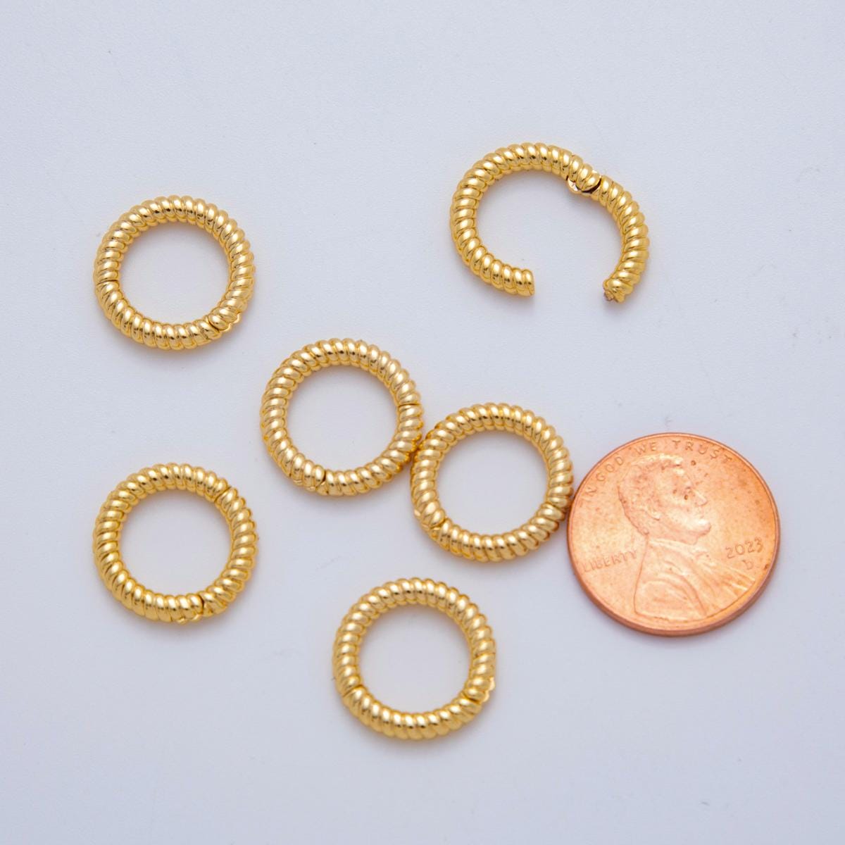 1 pc twisted gold spring gate ring, 14.5 mm marine rope pull gate ring, charm holder clasp for connector, wristlet holder z-1221