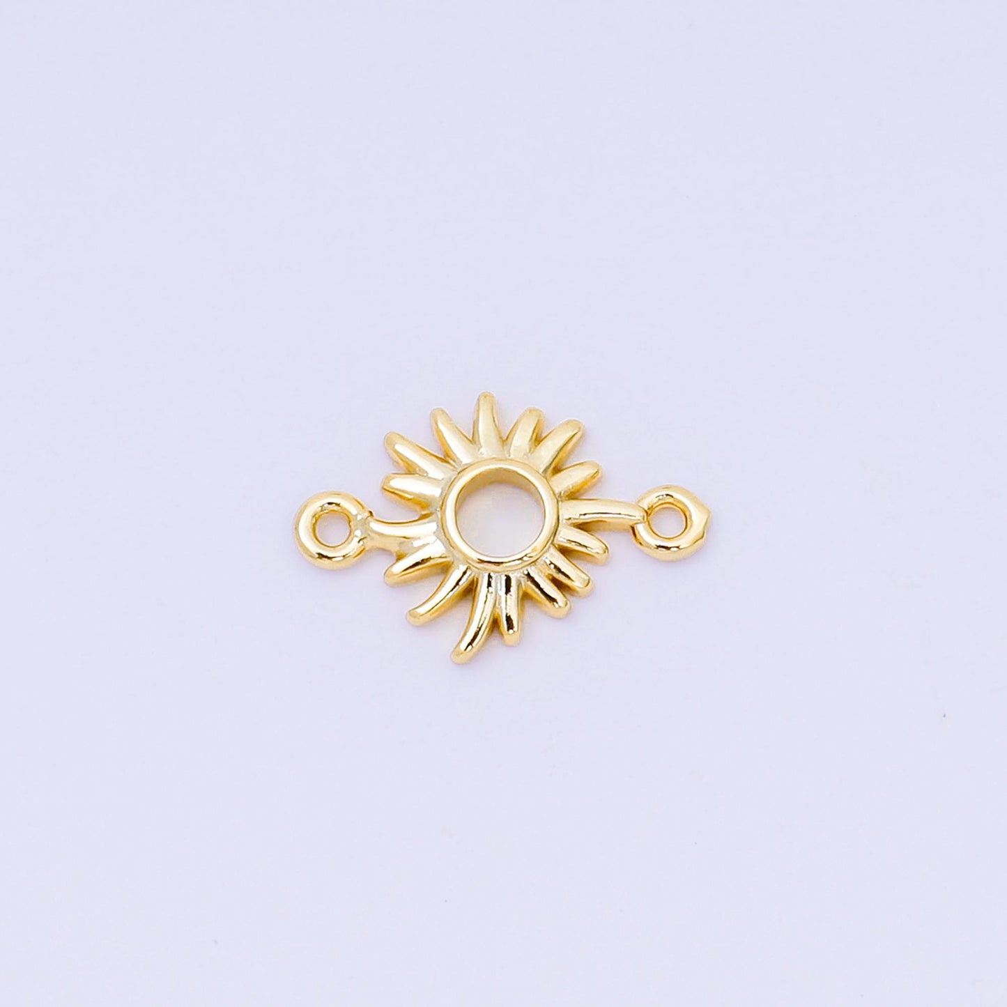 18K Gold Filled 9mm Sun Burst Charm Connector Celestial Jewelry Connector for Bracelet | Y-052