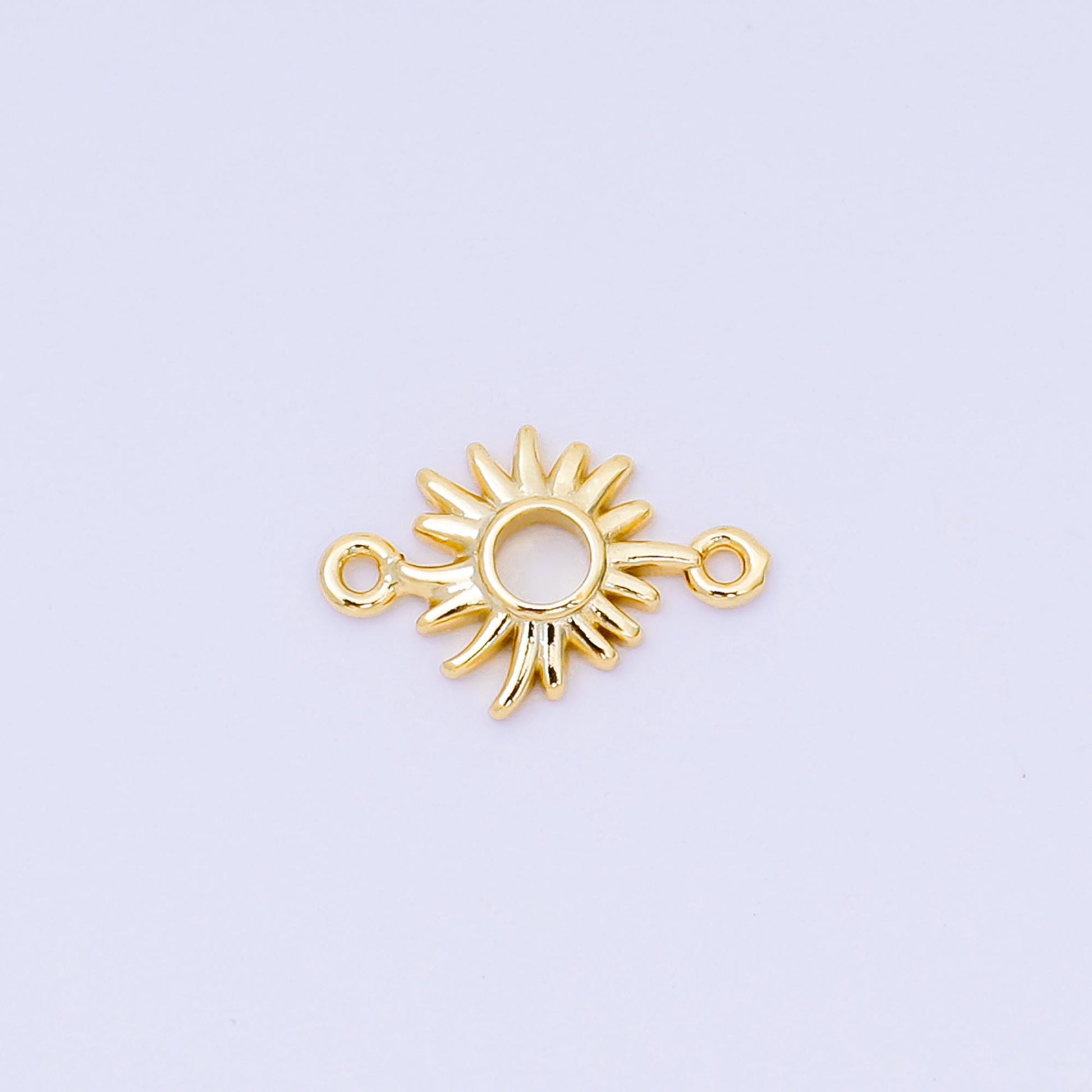 18K Gold Filled 9mm Sun Burst Charm Connector Celestial Jewelry Connector for Bracelet | Y-052