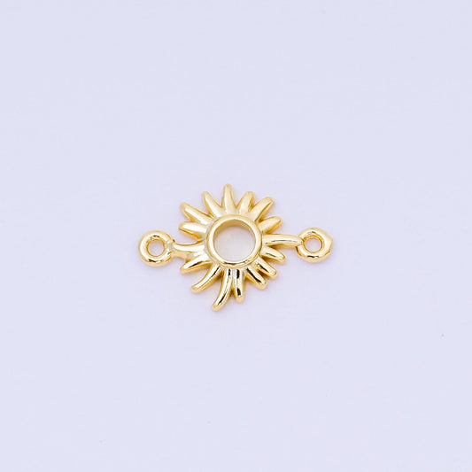 18K Gold Filled 9mm Sun Burst Charm Connector Celestial Jewelry Connector for Bracelet | Y-052