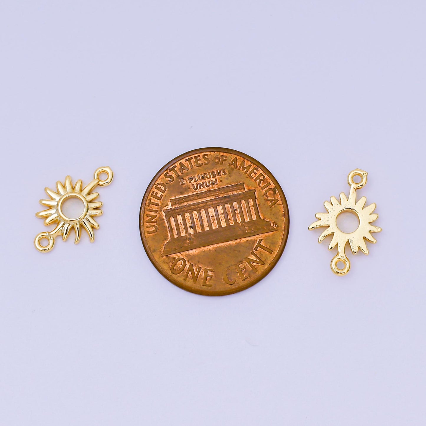 18K Gold Filled 9mm Sun Burst Charm Connector Celestial Jewelry Connector for Bracelet | Y-052