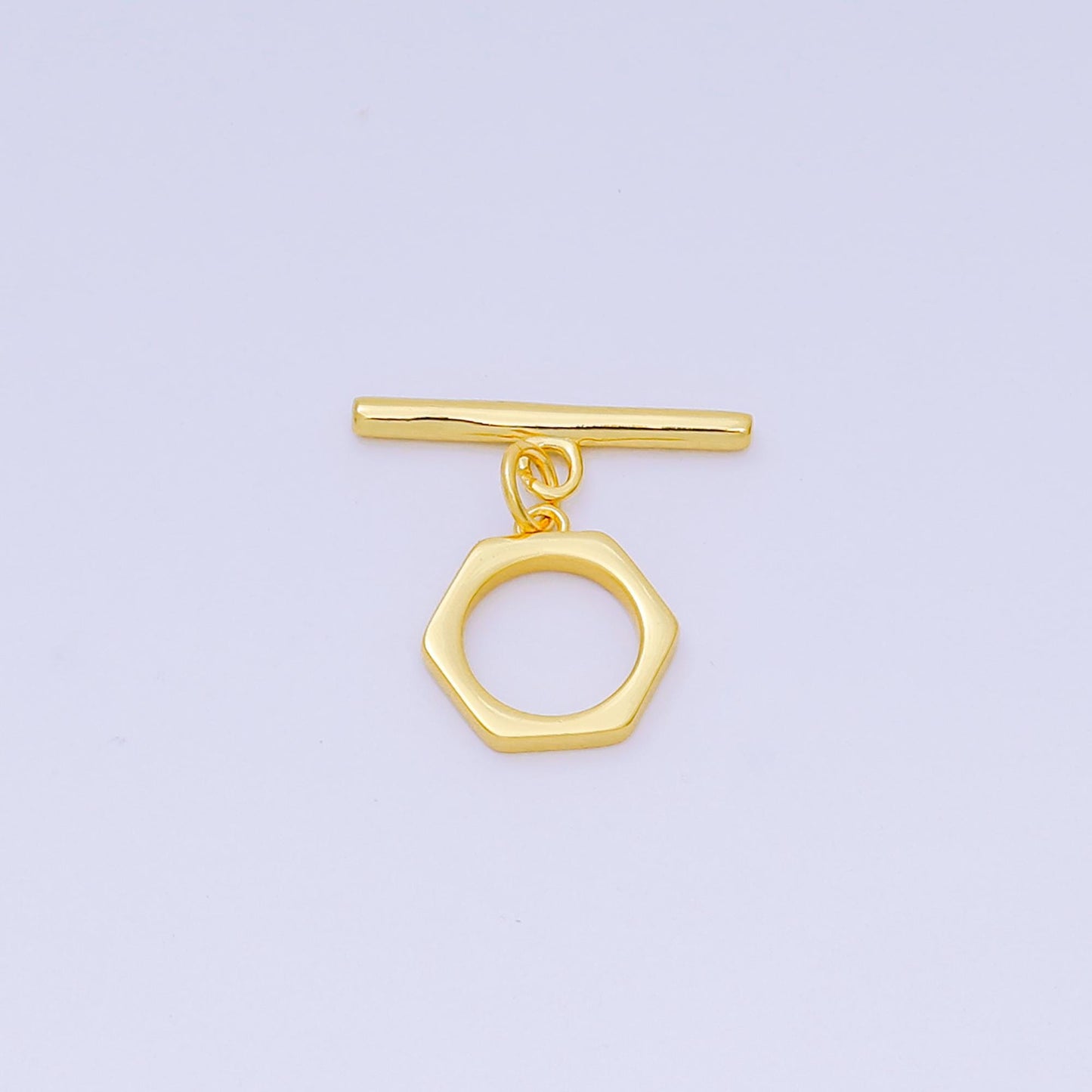 S925 sterling silver ot clasp Minimalist Toggle clasp 14mm hexagon clasp simple end clasp for Bracelet Necklace Supply SL-671