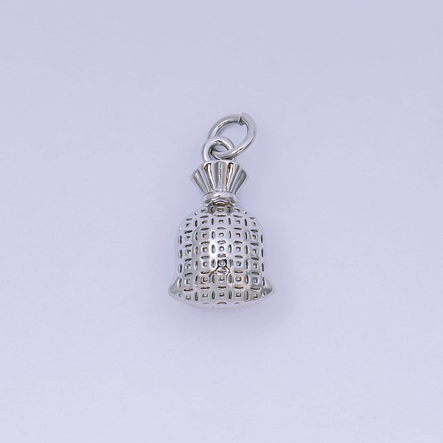 Clear cz micro paved 24k gold filled money bag charm AJ-485