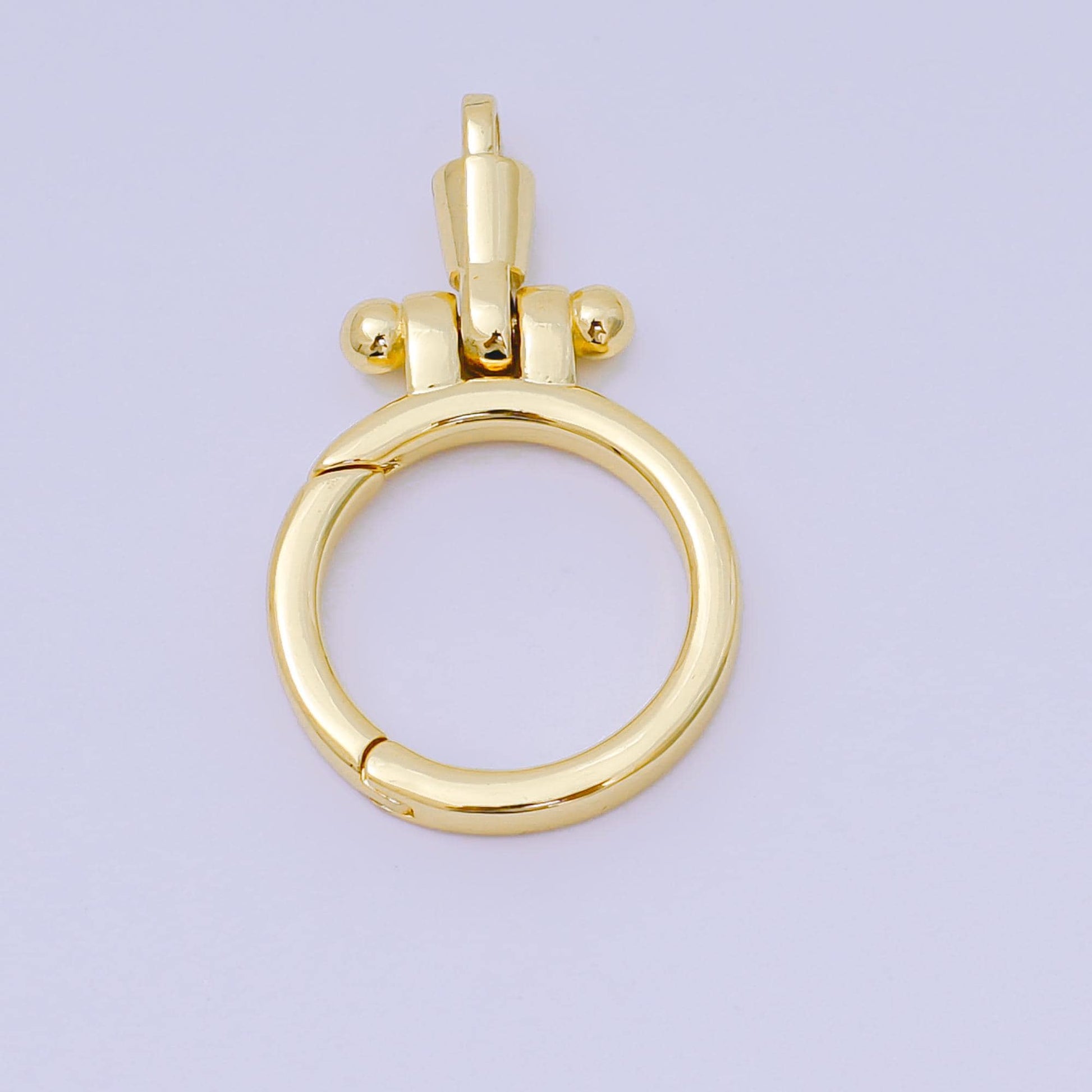 24K Gold Filled Round Push Gate Oblong Link Closure Finding in Gold & Silver | Z-1317