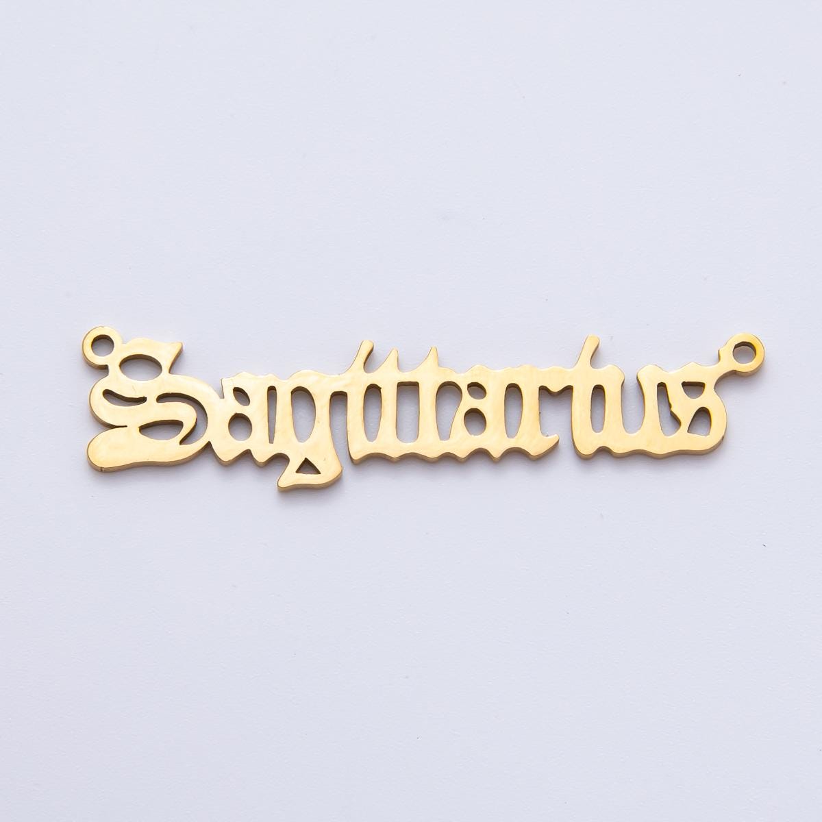 PVD Gold Stainless Steel English font astrology zodiac charms connector for necklace bracelet link, personalized jewelry wholesale A-1341