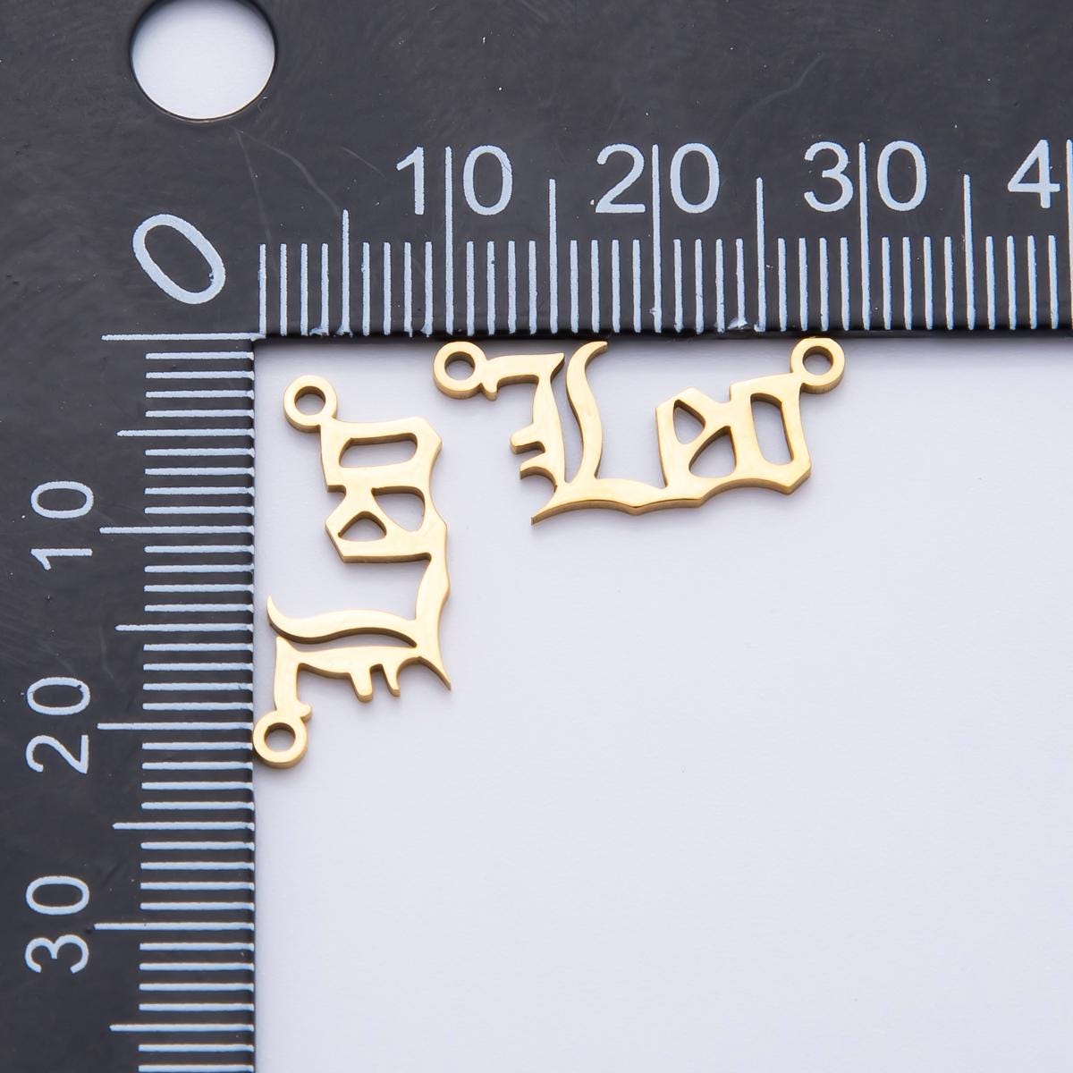 PVD Gold Stainless Steel English font astrology zodiac charms connector for necklace bracelet link, personalized jewelry wholesale A-1341