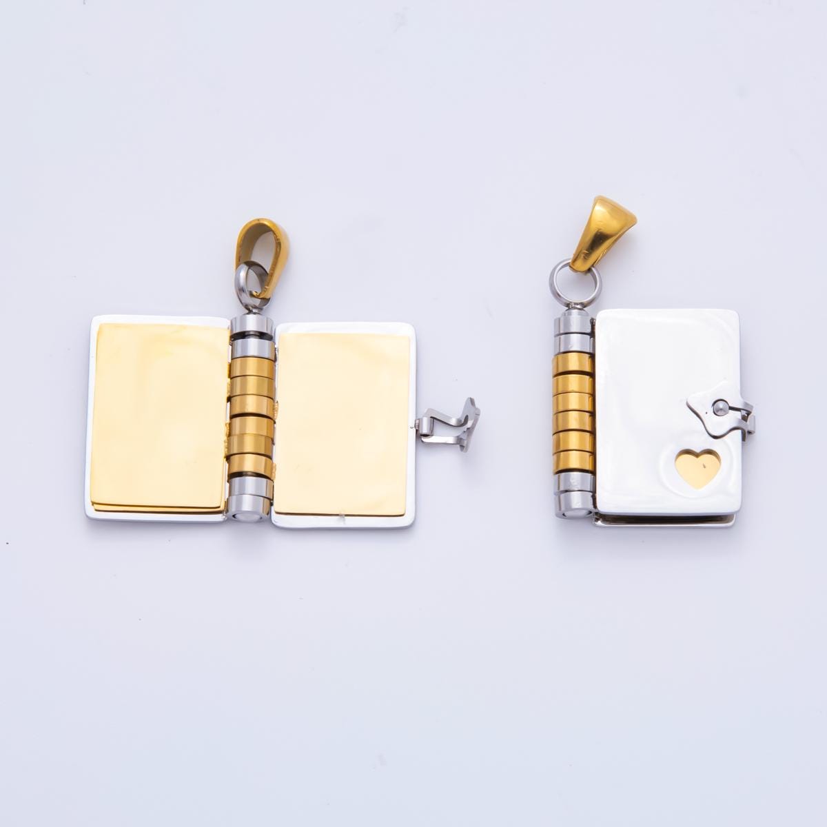 Dainty gold diary charm open book charm engravable blank paper charm for personalized message jewelry P-742