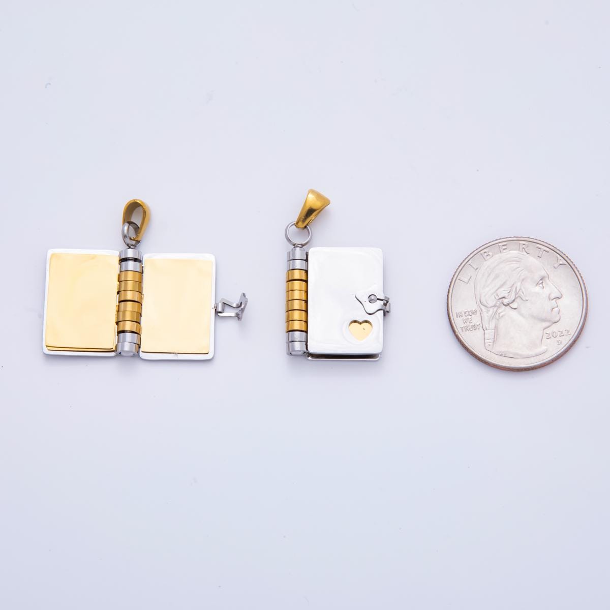 Dainty gold diary charm open book charm engravable blank paper charm for personalized message jewelry P-742